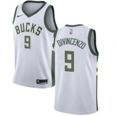 Men's Nike Milwaukee Bucks #9 Donte DiVincenzo Swingman White NBA Jersey - Association Edition