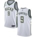 Men's Nike Milwaukee Bucks #9 Donte DiVincenzo Swingman White NBA Jersey - Association Edition