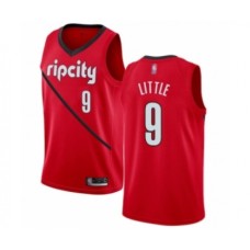 Men's Portland Trail Blazers #9 Nassir Little Red Swingman Stitched Jersey - Earned Edition