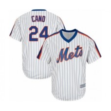 Men's New York Mets #24 Robinson Cano Replica White Alternate Cool Base Baseball Jersey