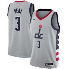 Men's Washington Wizards #3 Bradley Beal Nike Gray 2020-21 Swingman Player Stitched Jersey