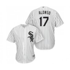 Men's Chicago White Sox #17 Yonder Alonso Replica White Home Cool Base Baseball Jersey