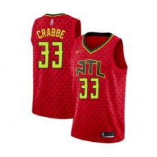 Men's Atlanta Hawks #33 Allen Crabbe Authentic Red Basketball Stitched Jersey Statement Edition