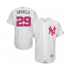 Men's New York Yankees #29 Gio Urshela Authentic White 2016 Mother's Day Fashion Flex Base Baseball Player Stitched Jersey