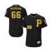 Men's Pittsburgh Pirates #66 Dovydas Neverauskas Black Alternate Flex Base Authentic Collection Baseball Player Stitched Jersey