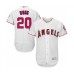 Men's Los Angeles Angels of Anaheim #20 Kean Wong White Home Flex Base Authentic Collection Baseball Player Stitched Jersey