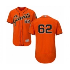 Men's San Francisco Giants #62 Logan Webb Orange Alternate Flex Base Authentic Collection Baseball Player Stitched Jersey