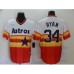 Men's Nike Houston Astros #34 Nolan Ryan Authentic White-Orange Throwback Stitched Jersey