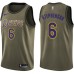 Men's Nike Los Angeles Lakers #6 Lance Stephenson Swingman Green Salute to Service NBA Jersey