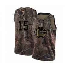 Men's Golden State Warriors #15 Damian Jones Swingman Camo Realtree Collection Basketball 2019 Basketball Finals Bound Jersey