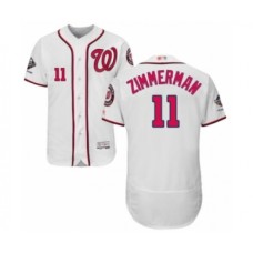 Men's Washington Nationals #11 Ryan Zimmerman White Home Flex Base Authentic Collection 2019 World Series Champions Baseball Stitched Jersey