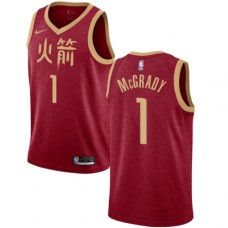 Men's Nike Houston Rockets #1 Tracy McGrady Swingman Red NBA Jersey - 2018 19 City Edition