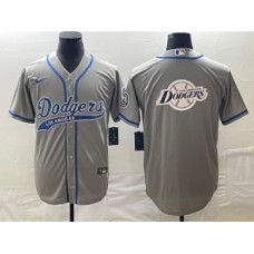 Men's Los Angeles Dodgers Grey Blank Cool Base Stitched Baseball Jerseys