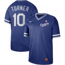 Men's Nike Los Angeles Dodgers #10 Justin Turner Royal Authentic Cooperstown Collection Stitched Baseball Jersey