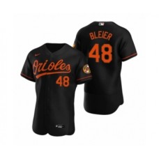 Men's Baltimore Orioles #48 Richard Bleier Nike Black Authentic 2020 Alternate Stitched Jersey