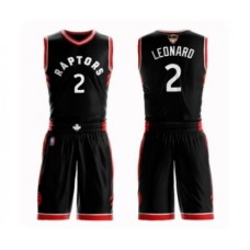 Men's Toronto Raptors #2 Kawhi Leonard Swingman Black 2019 Basketball Finals Bound Suit Jersey Statement Edition