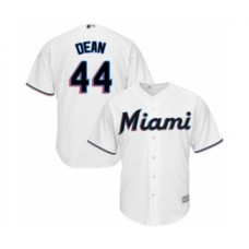 Men's Miami Marlins #44 Austin Dean Replica White Home Cool Base Baseball Player Stitched Jersey