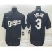 Men's Los Angeles Dodgers #3 Chris Taylor Black Turn Back The Clock Stitched Cool Base Jersey