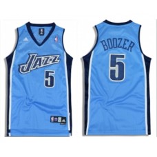 Men's Utah Jazz #5 Carlos Boozer Light Blue Adidas Swingman Stitched Jersey