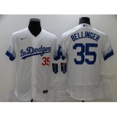 Men's Los Angeles Dodgers #35 Cody Bellinger White Elite City Player Stitched Jersey