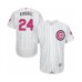 Men's Chicago Cubs #24 Craig Kimbrel Authentic White 2016 Mother's Day Fashion Flex Base Baseball Player Stitched Jersey