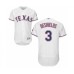 Men's Texas Rangers #3 Delino DeShields Jr. White Home Flex Base Authentic Collection Baseball Player Stitched Jersey