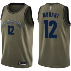 Nike Memphis Grizzlies #12 Ja Morant Green Basketball Swingman Salute to Service Jersey