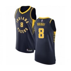 Men's Indiana Pacers #8 Justin Holiday Authentic Navy Blue Basketball Stitched Jersey - Icon Edition