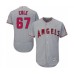 Men's Los Angeles Angels of Anaheim #67 Taylor Cole Grey Road Flex Base Authentic Collection Baseball Player Stitched Jersey