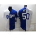 Men's Los Angeles Dodgers #50 Mookie Betts White Blue Split Cool Base Stitched Baseball Jersey