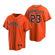 Men's Nike Houston Astros #23 Michael Brantley Orange Alternate Stitched Baseball Jersey