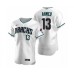 Men's Arizona Diamondbacks #13 Nick Ahmed Nike White Teal Authentic 2020 Alternate Stitched Jersey