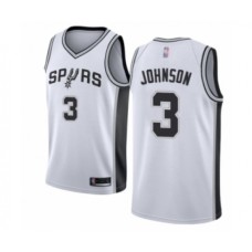 Men's San Antonio Spurs #3 Keldon Johnson Authentic White Basketball Stitched Jersey - Association Edition