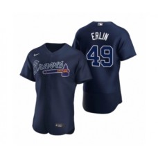 Men's Atlanta Braves #49 Robbie Erlin Nike Navy Authentic Alternate Stitched Jerseys