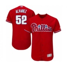 Men's Philadelphia Phillies #52 Jose Alvarez Red Alternate Flex Base Authentic Collection Baseball Player Stitched Jersey