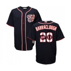 Men's Washington Nationals #20 Kyle Barraclough Authentic Navy Blue Team Logo Fashion Cool Base Baseball Jersey