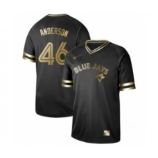 Men's Toronto Blue Jays #46 Brett Anderson Authentic Black Gold Fashion Baseball Stitched Jersey