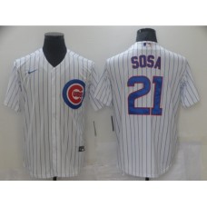 Men's Nike Chicago Cubs #21 Sammy Sosa Authentic Royal White Flex Base Stitched Jersey