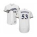 Men's Milwaukee Brewers #53 Brandon Woodruff White Alternate Flex Base Authentic Collection Baseball Jersey