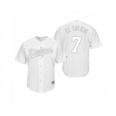 Men's Los Angeles Dodgers #7 Julio Urias El Culichi White 2019 Players Weekend Replica Stitched Jersey