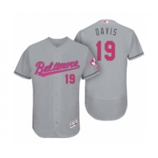 Men's Baltimore Orioles #19 Chris Davis Mothers Day Gray Flex Base Stitched Jersey