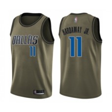 Men's Dallas Mavericks #11 Tim Hardaway Jr. Swingman Green Salute to Service Basketball Jersey