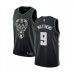 Men's Milwaukee Bucks #9 Wesley Matthews Authentic Black Basketball Stitched Jersey - Statement Edition