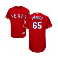 Men's Texas Rangers #65 Yohander Mendez Red Alternate Flex Base Authentic Collection Baseball Player Stitched Jersey