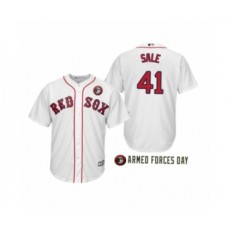 Men's Boston Red Sox 2019 Armed Forces Day Chris Sale #41Chris Sale White Stitched Jersey