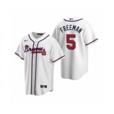 Men's Atlanta Braves #5 Freddie Freeman Nike White 2020 Replica Home Stitched Jersey