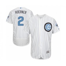 Men's Chicago Cubs #2 Nico Hoerner Authentic White 2016 Father's Day Fashion Flex Base Baseball Player Stitched Jersey