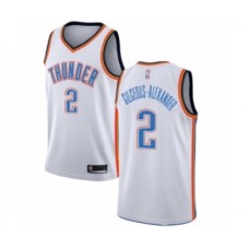 Men's Oklahoma City Thunder #2 Shai Gilgeous-Alexander Authentic White Basketball Jersey - Association Edition