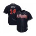 Men's Atlanta Braves #14 Matt Joyce Replica Blue Alternate Road Cool Base Baseball Jersey