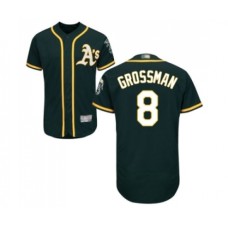 Men's Oakland Athletics #8 Robbie Grossman Green Alternate Flex Base Authentic Collection Baseball Jersey